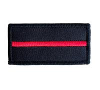 Polizeimemesshop Toppa in tessuto Thin Red Line - Velcro - Vigili del fuoco - Servizio di soccorso - Solidarietà