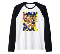 Polizia, Cucciolo, Caccia, con, Testo, su, Faccia Maglia con Maniche Raglan