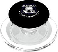 Polizia grammaticale per servire e correggere l"ortografia del poliziotto dell"ufficiale PopSockets PopGrip per MagSafe
