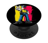 Polizia ufficiale pace segno retrò pop carattere grafica arte PopSockets PopGrip Adesivo