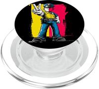 Polizia ufficiale pace segno retrò pop carattere grafica arte PopSockets PopGrip per MagSafe