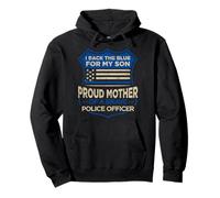 Poliziotto I Back The Blue for My Figlio Orgogliosa Madre Felpa con Cappuccio