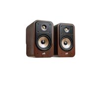 Polk Signature Elite ES20 Bookshelf Speaker - Hi-Res Audio Certified, Dolby Atmos & DTS:X Compatible, 1" Tweeter & 6.5" Woofer, Power Port Technology for Effortless Bass (coppia, Contemporary Walnut)