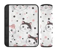 Polka Dot Cute Cat Big Eyes 2 pz cintura di sicurezza copertura pad carino più comfort guida per aereo forro para cinturon de seguridad
