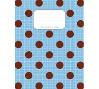 Polka Dot Graph Paper Notebook, Blue Cover with Brown Dots - 8.5 x 11 Inches, 120 Pages - Grid Notebook for Math, Drawing, Engineering, and Note Taking