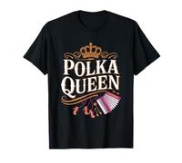 Polka Queen Musica Folk Fisarmonica Musicista Polka Maglietta