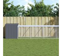 Pollaio con Area Corsa Antracite 110x609x110 cm Acciaio Zincato