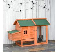 Pollaio con Nido per la Cova e Casetta con Vassoio Estraibile 170x81x110 cm in Legno Arancione