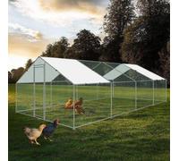 POLLAIO DA ESTERNO 3x8x2m, RECINTO IN RETE METALLICA PER GALLINE, POLLAME, ST...