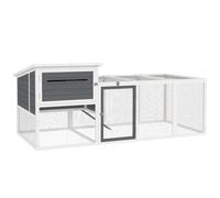 Pollaio da Giardino con Nido per Cova e Area Esterna 214x101x 91,5 cm Grigio