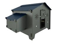 Pollaio fino a 20 galline POLLY CHALET 4XL GREY con 4 posatoi 4 nidi in HPL