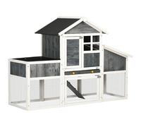 Pollaio Gabbia per Galline da Esterno 161,5x62,5x115 cm in Legno Grigio