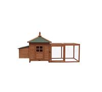 Pollaio in Legno e Metallo Zincato Gardiun Indiana 73x196x99 cm per 2 Galline con Rampa e Due Posatoi Tetto a 4 Falde