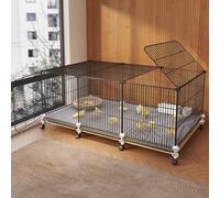 Pollaio per Galline da Esterno 10 Galline con Ruote, Gabbia per Galline Ovaiole da Esterno con Lucernario e Porta per la Cattura e L'alimentazione Facile da Pulire(105 * 35 * 47cm)