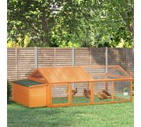 Pollaio per Galline da Esterno con Area Nido e Tetto Apribile, Pollaio in Legno di Abete e Rete Metallica con Porta Ampia, per 4-8 Galline, 240x112.5x76 cm, Arancione Il pollaio da esterno PawHut è il