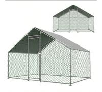 Pollaio, recinto per polli, recinto per allevamento all'aperto, stalla per piccoli animali, recinto per piccoli animali 3x1,5x2 m, voliera, recinto per animali, pollaio in metallo per polli, conigli e