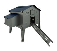 Pollaio rialzato per 20 galline in hpl anti acaro rosso POLLY DUPLEX 4XL GREY