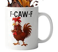 Pollame Umoristico - 12 Once Porcellana Beverage Cup, Novità Regalo Joi Latte Caldo, Bevande Fredde Friends Ladies Guys, Farm Animal Tomment Drinkware | Accessorio Da Ufficio C