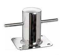 Poller - Piastra di copertura extra grande da 60 mm per pali Samson, design robusto, resistente alla corrosione, per barche, yacht, marina, dock, ponti, molo, facile montaggio, argento, 90 x 120 mm