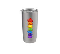 Polli Arcobaleno Pride Impilati Carini Lgbtq Kawaii Bicchiere termico in acciaio inox doppia parete