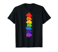 Polli Arcobaleno Pride Impilati Carini LGBTQ Kawaii Maglietta