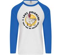 Polli Pooh il Mio Breakfast Divertente Cibo Uova Uomo L/S Baseball T-Shirt