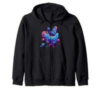 Polli Spazio Fantascienza Design Amanti del pollame Fantascienza Felpa con Cappuccio