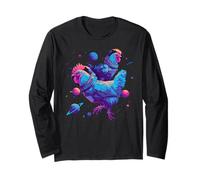 Polli Spazio Fantascienza Design Amanti del pollame Fantascienza Maglia a Manica