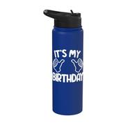 Pollice indicando il suo mio compleanno Stainless Steel Insulated Water Bottle