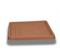 Pollice Verde - Sottovaso Quadrato in Resina Made in Italy (Esterno 54cm - Interno 47cm) - Resistente a Gelo, Urti e UV - Leggero ed Ecologico (Terracotta, 54 cm)