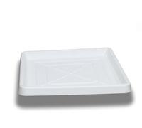 Pollice Verde - Sottovaso Quadrato in Resina Made in Italy (Esterno 54cm - Interno 47cm) - Resistente a Gelo, Urti e UV - Leggero ed Ecologico (Bianco, 54 cm)