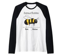Pollinating Bee Keeper Joke Funny Anatomy of Bumblebees Maglia con Maniche Raglan