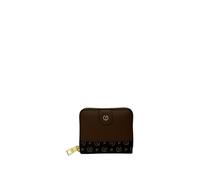 Pollini Portafoglio compatto, bicolore con logo e zip dorata SC5506