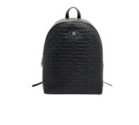 Pollini Zaino con stampa lettering con placchetta centrale smaltata con il logo Pollini. nero nero