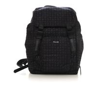 Pollini - Zaino in canvas con fantasia logata - - Bags - Uomo - Nero - ONE SIZE