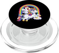 Pollo che cavalca unicorno, simpatica fantasia, amante degli unicorni arcobaleno PopSockets PopGrip per MagSafe