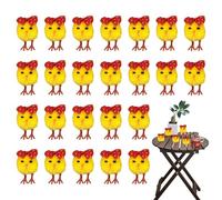 Pollo de Pascua relleno Pollito de Pascua de Peluche Con Lazo - Juego de animales de Peluche | Juego de 24 decoraciones de Pascua, pollitos de Peluche para niños, decoración del hogar y celebrac