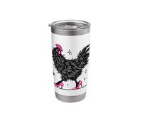 Pollo Divertente In Rosa Tacchi Colore Bicchiere termico in acciaio inox doppia parete