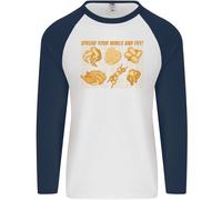 Pollo Divertente Umorismo Chef BBQ Cibo Cook Uomo L/S Baseball T-Shirt