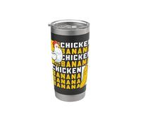 Pollo e Banana Danza Divertente Frutta Meme Per Donne Uomini Bambini Bicchiere termico in acciaio inox doppia parete