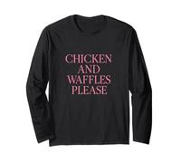 Pollo e Waffles Please Tee - Brunch Culture Design Maglia a Manica