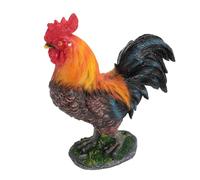 Pollo Figurine, 22cm X 16cm Gallo Figurina Statua Arte Resina Figurina Animale Tavolo Ornamento Gallo Statua Decorazione Casa Giardino(Marrone)