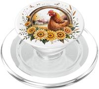 Pollo Incorniciato Fattoria e Girasole Paese PopSockets PopGrip per MagSafe