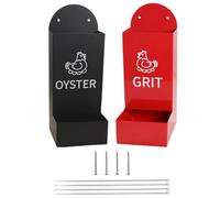 Pollo Oyster Shell Feeder - 2 Pack Poultry Feed Grit Station | Dispensatore di piatti di pollaio | Attrezzature per l'alimentazione del pollame resistenti alle intemperie | Ciotole per snack