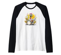 Pollo ritmico con Batteria per Gli Amanti dei batteristi Maglia con Maniche Raglan