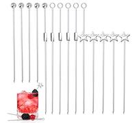 Polly Online 20 Pezzi Cocktail Stick in Acciaio Inox Bastoncini di Frutta, Bevande Riutilizzabili Scelte Stuzzicadenti Swizzle Stick