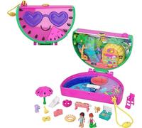 Polly Pocket - Anguria in piscina Cofanetto, Playset con funzione profumo, 2 micro bambole, 12 accessori e giochi d'acqua, Giocattolo e regalo per Bambini 4+ Anni, HCG19