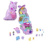 Polly Pocket - Borsetta Canguro di Mama e Joey, cofanetto playset 2 in 1 con 2 micro bambole e accessori, ideale come giocattolo da viaggio, giocattolo per bambini 4+ anni, HKV50