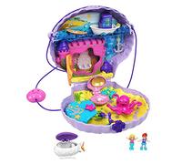 Polly Pocket Borsetta dei segreti Conchiglia | Playset indossabile con micro bambole, accessori, attività e adesivi, a tema sirena (esclusiva Amazon)