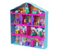 Polly Pocket - Calendario dell'Avvento, playset casa di pan di zenzero con 2 bambole e 24 accessori a sorpresa a tema festività inclusi, giocattolo per bambini, 4+ anni, HWP33